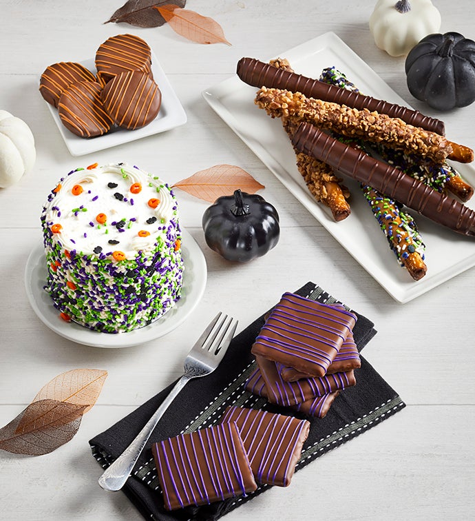 Halloween Cake & Chocolate Dipped Treats